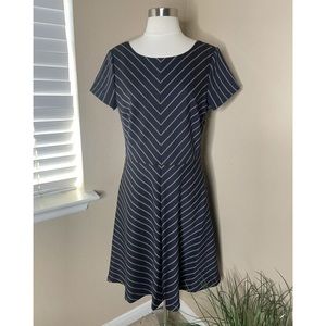 Brooks Brothers Navy and White Striped Dress